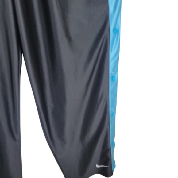 Nike Vintage Tear Away Snap Track Pants Mens Large Black Blue - Picture 7 of 11